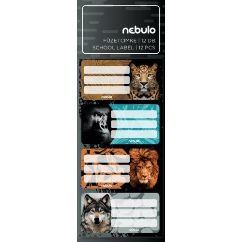 Vadállatok füzetcímke 12 db-os, Nebulo 135128156