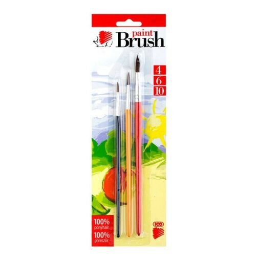 ICO Süni Festett Fanyelű Ecsetkészlet - 3db (4/6/10 méret) 135133451