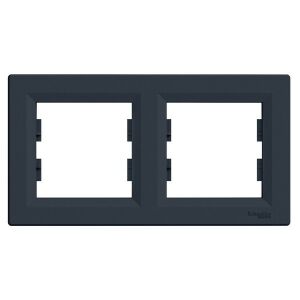 Schneider EPH5800271 ASFORA vízszintes antracit kettes keret 135135702 - Villanykapcsoló keret