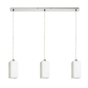 LIZ III 80 függőlámpa opálüveg/matt nikkel 230V LED E27 3x15W 135137092 - Lámpa & Világítás