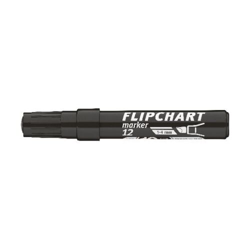 ICO Flipchart Marker - 12 db, Fekete, 1-4mm 135140222