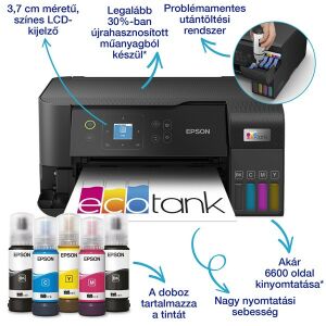 Epson EcoTank L3560 színes tintasugaras multifunkciós nyomtató tintapalackokkal - Epson
