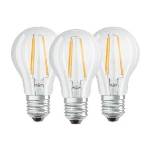 Osram Base átlátszó üveg búra/7W/806lm/2700K/E27/dobozos LED körte izzó 3 db 135141933 - Osram Izzó