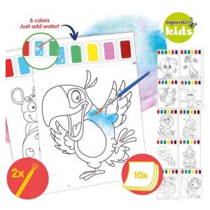 Topwrite Kids Vízfestékes Kifestő Szett - 10 kép, 6 szín, 2 ecset 135145478 - Gyermek & Ifjúsági könyv