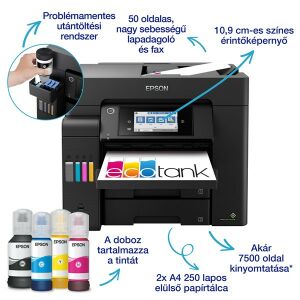 Epson EcoTank L6550 színes tintasugaras multifunkciós nyomtató utántölthető tintatartályokkal és érintőképernyővel - Nyomtató & Szkenner