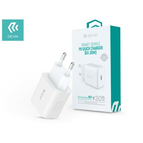 Devia ST354861 Type-C bemenettel - 30W - Devia Smart PD3.0 Quick Charger hálózati töltő adapter 135152515