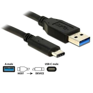 Delock 83870 USB 10 Gbps (USB 3.1 Gen 2) A > USB Type-C 1 m fekete USB kábel 135153340 - USB kábel