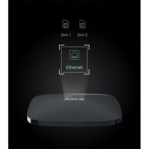 Ajax Hub 2 4G BL fekete vezeték nélküli behatolásjelző központ 135155146 - Ajax