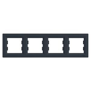 Schneider EPH5800471 ASFORA vízszintes antracit négyes keret 135157099 - Villanykapcsoló keret