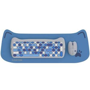 Canyon HSET-W6 HU Kitty Edition kék vezeték nélküli billentyűzet és egér 135159630 - Canyon