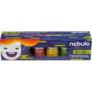 Nebulo Tempera Készlet - 6 szín, 25ml-es tégelyekben 139307058 - Tempera
