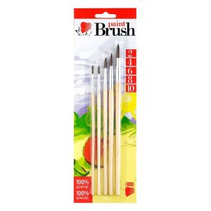 ICO Póniszőr Ecsetkészlet - 5db, Natúr Fanyelű 135165253 - Iskolai ecset