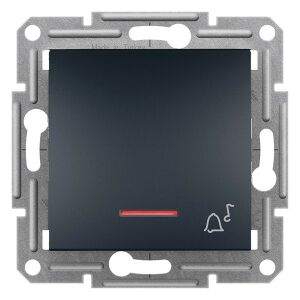 Schneider EPH1700171 ASFORA jelzőfényes/csengőjel/rugós bekötés/antracit egypólusú nyomó 135165861 - Schneider