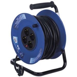 Emos P09225M 25m kábeldob 4 aljzattal, ferde nézet - EMOS Hosszabbító