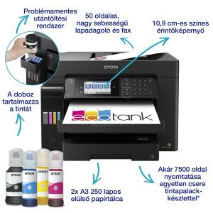 Epson EcoTank L15160 A3+ színes tintasugaras multifunkciós nyomtató tintapalackokkal és kiemelt funkciókkal - Epson