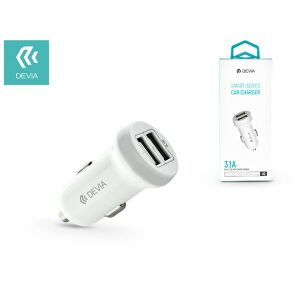 Devia ST330810 Devia Smart dual port USB 3.1A/2xUSB kimenettel fehér autós töltő 135174373 - Devia