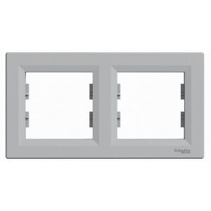 Schneider EPH5800261 ASFORA vízszintes alumínium kettes keret 135176135 - Villanykapcsoló keret