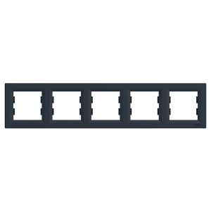 Schneider EPH5800571 ASFORA vízszintes antracit ötös keret 135180496 - Villanykapcsoló keret