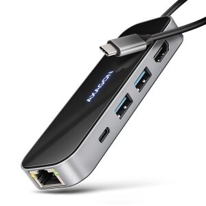 Axagon HMC-6GLN USB-C Hub - 6in1, 5Gbps, 4K HDMI, Gigabit Ethernet 135183528 - AXAGON