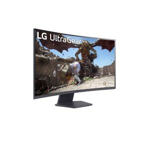Szögletes nézet az LG UltraGear 32GS60QC-B 32 hüvelykes ívelt gamer monitorról - LG Monitor