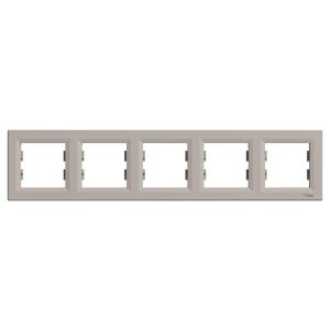 Schneider EPH5800569 ASFORA vízszintes bronz ötös keret 135186861 - Villanykapcsoló keret