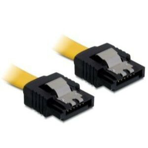 Delock 82473 SATA sárga, egyenes/egyenes csatl. (fémlappal), 30 cm-es összekötő kábel 135187955 - Delock