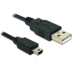 Delock USB 2.0 A - Mini-B kábel - 0,7m, Fekete 135189337 - Adatkábel