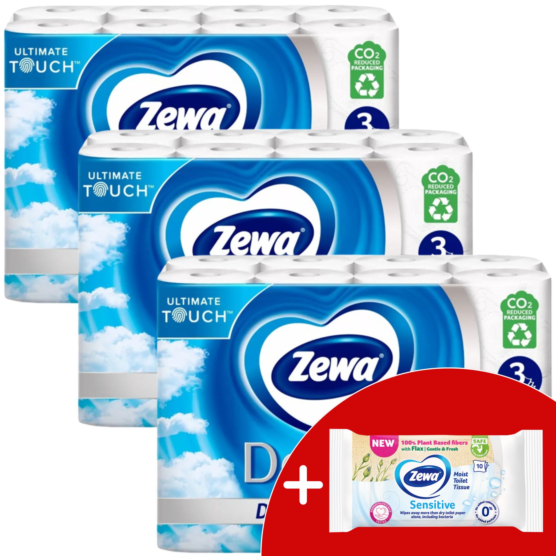 E-shop Zewa Deluxe Delicate Care 3 Ply Toaletný papier 3x24 roliek + dar...