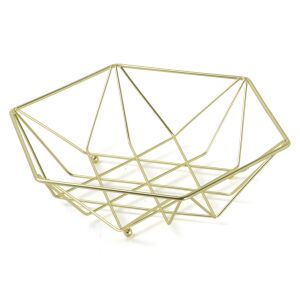 Coș pentru fructe auriu Ambition Decor, design geometric 26cm - Ustensile de bucătărie