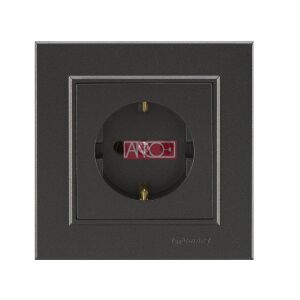 Karea Antracit Földelt Dugalj Kerettel - 16A, 250V