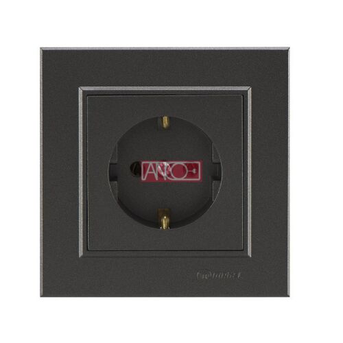 Karea Antracit Földelt Dugalj Kerettel - 16A, 250V 135244328