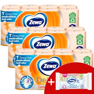 Zewa Deluxe Cashmere Peach 3-slojni toaletni papir 3x16 rola + Poklon vlažni WC papir