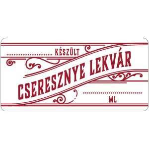 Cseresznye lekvár öntapadós műanyag alapú cimke 6 db/csomag 135284752 - Bor & Pálinka főzés