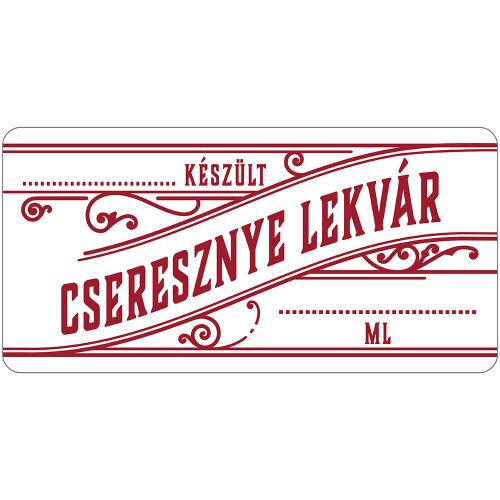 Cseresznye lekvár öntapadós műanyag alapú cimke 6 db/csomag 135284752