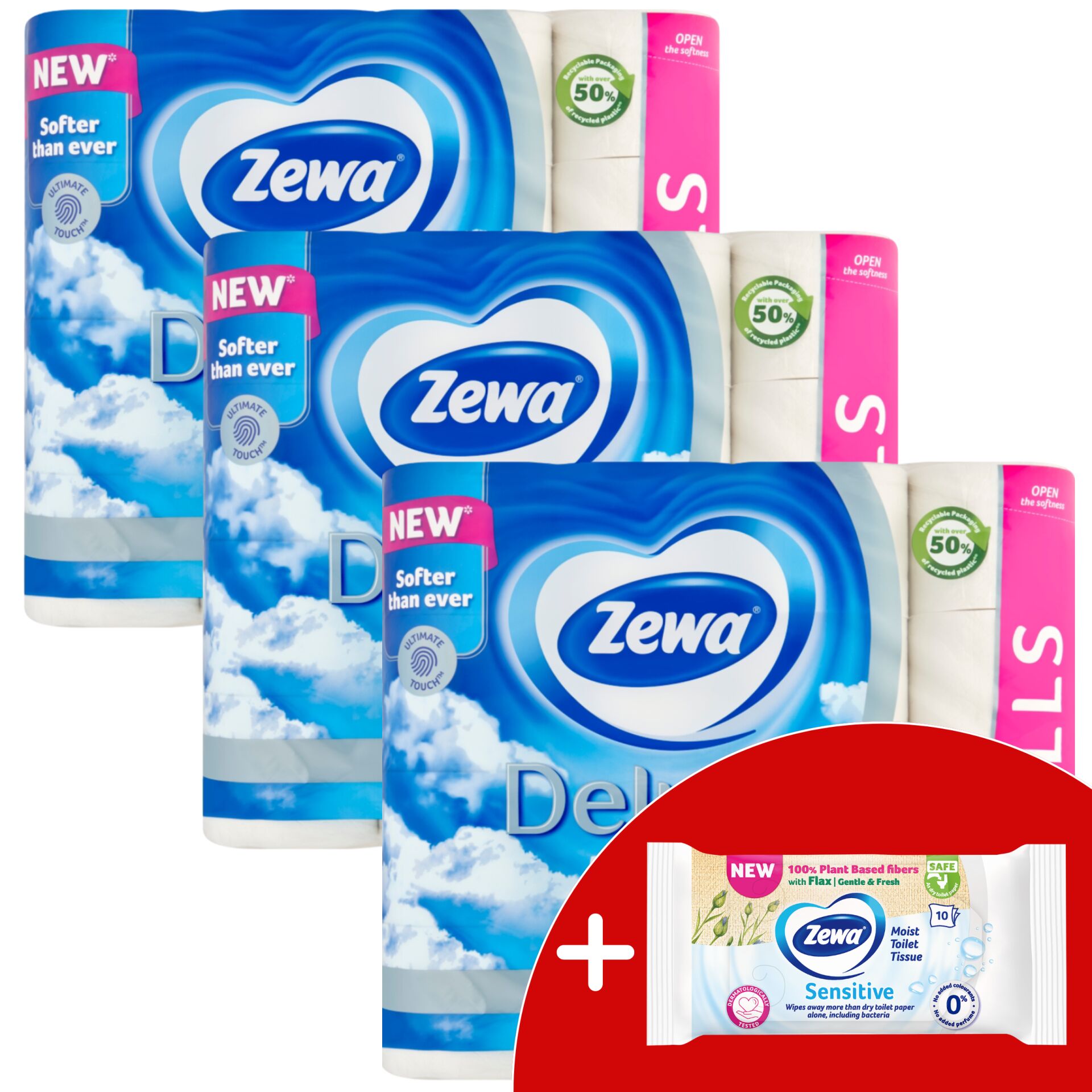 E-shop Zewa Deluxe Delicate Care 3 Ply Toaletný papier 3x32 roliek + dar...