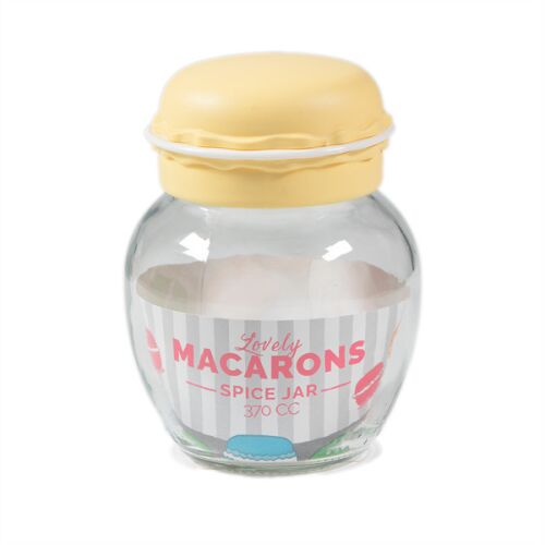 IRIS Macaron üveg fűszertartó 370ml, zöld, fukszia, narancs vagy citromsárga színű HN-1215