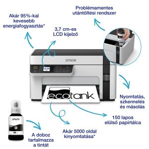 Epson EcoTank M2120 mono nyomtató tintapalackkal és kiemelt funkciókkal - Nyomtató & Szkenner