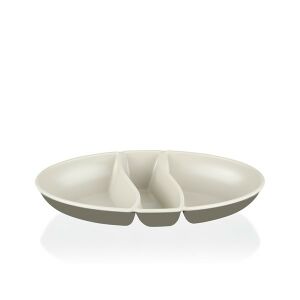 IRIS L-00517 dupla színű snack tál,  zöld, szürke, beige