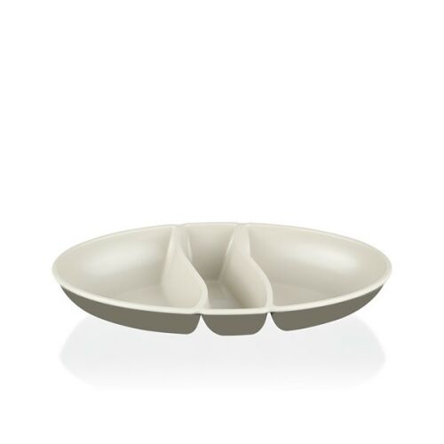 IRIS L-00517 dupla színű snack tál,  zöld, szürke, beige 135290665