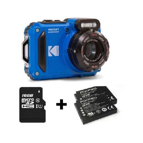 Kodak Pixpro WPZ2 Vízálló/Porálló/Ütésálló Digitális Fényképezőgép - Kék, 16GB microSD