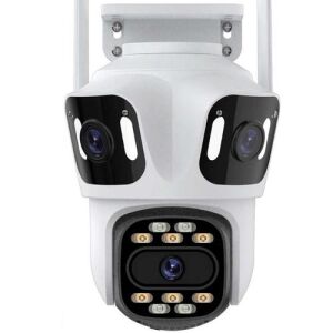 8MP Vezeték Nélküli Biztonsági Kamera 3 Lencsével, iCSee Alkalmazáshoz - Sumker
