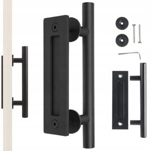 SCHIEBETÜRGRIFF SCHWARZ MATT LOFT MASSIV RETRO PREMIUM