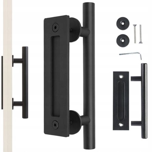 SCHIEBETÜRGRIFF SCHWARZ MATT LOFT MASSIV RETRO PREMIUM 135249480