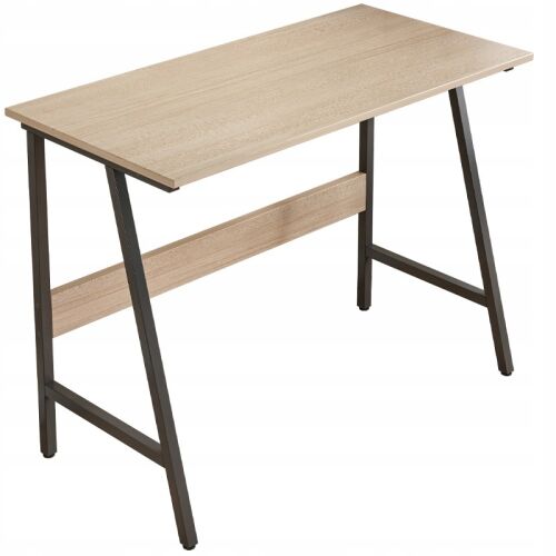 Loft-Computer-Schreibtisch im Industriestil, helle Eiche, 100 cm breit