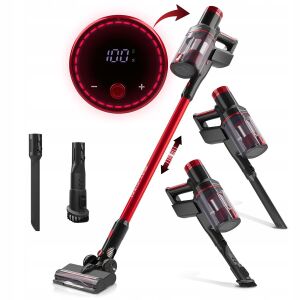 Porzsák nélküli álló és kézi porszívó, ProfiCare, Eco-Cyclon Twin-Spin, piros