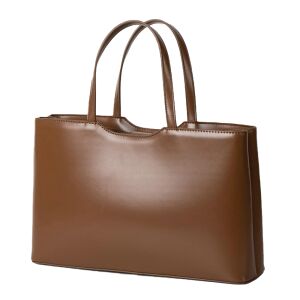 Geantă tote Dollcini din piele PU maro, stil minimalist coreean - Accesorii pentru îmbrăcăminte