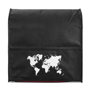 Защитен калъф Kwmobile за кухненски робот KitchenAid 4,3-4,8L, черен/бял, пластмаса, дизайн с карта на света - Аксесоар за кухненски робот