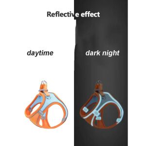 Légáteresztő hám fényvisszaverővel "XXS" NARANCSSÁRGA-KÉK