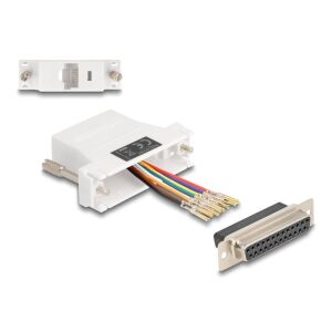 Delock D-Sub 25-tűs anya RJ45 anya összekötő adapter fehér