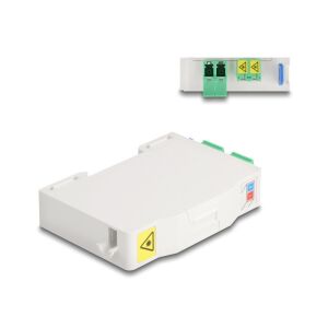 Delock Optikai szál csatlakoztató doboz DIN sínhez csatlakozó tartállyal és 2 xLC Duplex coupler-rel